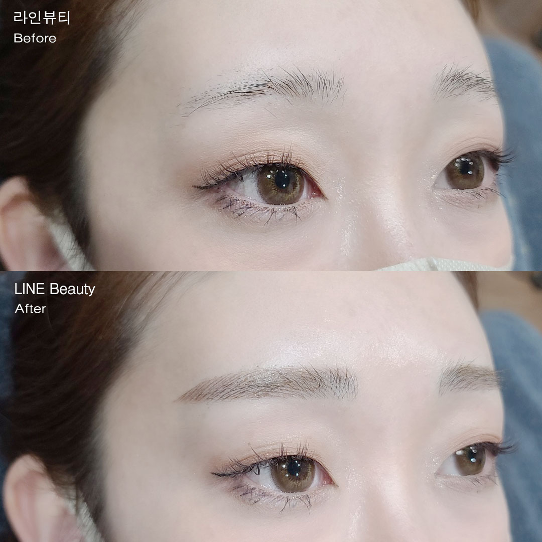 흐릿하게 남아있는 문신자국을 예쁘게 커버 해주는 4D커버콤보눈썹